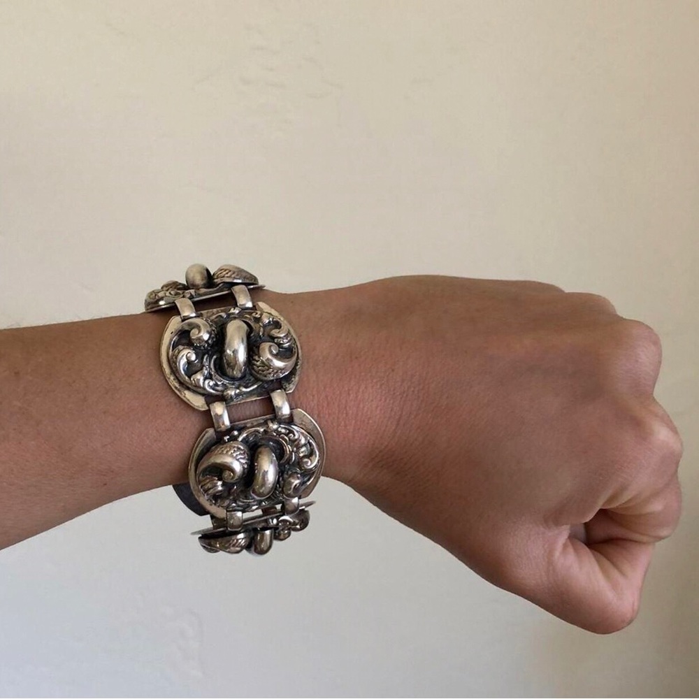 Rare Baroque Design 3D chunky antique bracelet